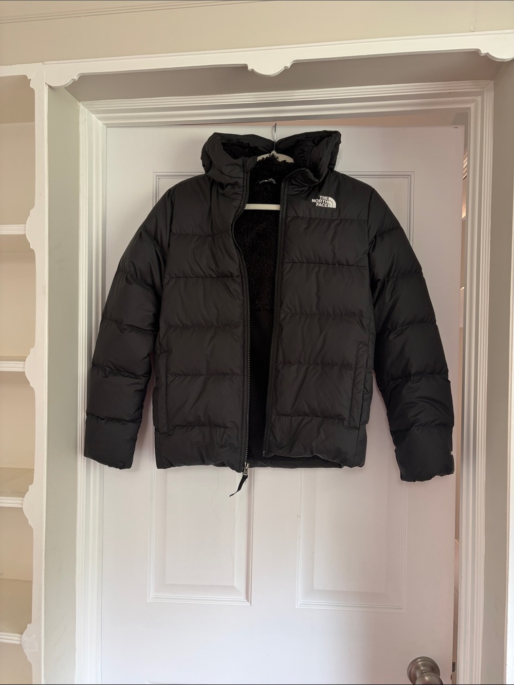 The North Face Kids Black Quilted Puffer Jacket with Hood